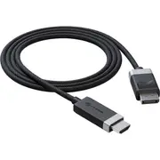 Alogic Fusion 2 m DisplayPort/HDMI A/V Cable for Audio/Video Device, Notebook, Computer, TV, Projector - 1 - First End: 1 x DisplayPort 1.4 Digital -