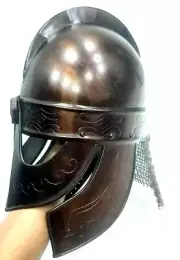Medieval Viking Helmet with Chainmail - Crusader Helmet Warrior Armor 18g ar