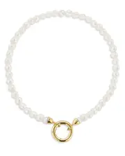 Moon & Meadow 14K Yellow Gold Cultured Freshwater Pearl Circle Clasp Bracelet