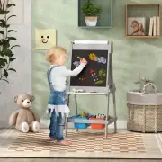 Double Sided Art Easel for Toddlers with Whiteboard & Chalkboard