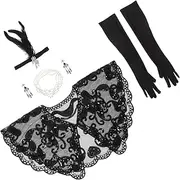[WRITWAA] 1920s Theme Set Flapper Costumes Ladies Headpiece Jewelry Set Gloves Shawl Sequin Dance Dress Vintage Party