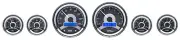 Dakota Digital Universal 6 Round Analog Gauge Instrument System Kit VHX-1060 New