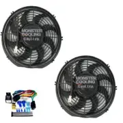 1970-1974 Challenger BB Radiator Fans,2-12" 130W Electric Fans & Relay Kit