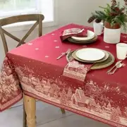 Christmas Decoration Linen Stain Resistant Rectangle Tablecloth Party Decor
