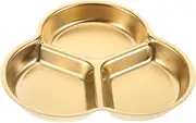 VERDANVERSE Stainless Steel Seasoning Dish Divided Korean Dip Tray for Sauces and Condiments Elegant Small Plate for Grilling Dipping and Everyday Use Prevents Flavor Mixing Compartment Design
