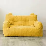 LoKori Lazy Loveseat Sofa Cover (No Filling), Cute Bean Bag Chairs Cover for Adults,Washable Beanbag Chair Outside Cover for Organizing Plush Toys,C