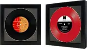 2 Pack, 45 Single 6 7/8" Vinyl Record Frame, Display 45 rpm Vinyl Record with Mat or 7" 45 rpm Vinyl Sleeve Art without mat, Wall & Tabletop Display