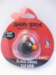 EMTEC - 4 GB USB 2.0 FLASH DRIVE - ANGRY BIRDS "BLACK BIRD" - NEW UNOPENED