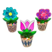Fun Express Suncatcher Spring Flowerpot Craft Kit - 3 1/2" x 5 3/4", Makes 6