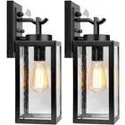 2 Packs Dusk to Dawn Outdoor Wall Lantern with Sensor, Exterior Porch Light F...