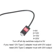 USB C to 5V 9V 12V 15V 20V Cigarettes USB C Male to Cigarettes Socket