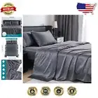 Premium 100% Satin Full Sheet Set - 4pc Cooling Bedding for Comfortable Sleep