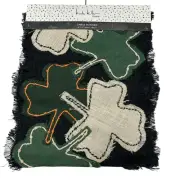 Nicole Miller Home Table Runner Shamrock Clover St Patrick Burlap Stitched 16x72