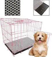 Dog House Folding Metal cage pet Dog Cat Rabbit Cage (Red)