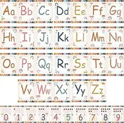 36 Pcs Boho Alphabet Number Bulletin Board Set Rainbow ABC Alphabet Card and 0-9 Number Card Classroom Decorations for Teachers Wall Decorations for Preschool Kindergarten Classroom (Pastel Colors)
