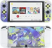 YOCORE Splatoon 3 Cute Cover Case Compatible with Nintendo Switch OLED, Soft Touch Kawaii Protective Shell, Anti-Slip Dockable Case with Shock Absorption,Anti-Scratch Design