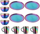 Dinnerware Sets Plates and Bowls Espresso Cups, Stainless Steel Dishes Pasta Bow