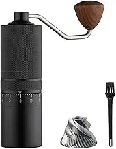 Manual Bean Grinder, Hand Coffee Grinder, Hand Coffee Grinder with External Adjustable Stainless Steel Reticulate Pattern Coffee Grinder, for Must-Have in Any Self Ground Coffee, Black.