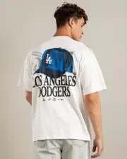 [Forty Seven] Forty Seven Men's La Dodgers Helmet T-Shirt in Sandstone Animal Size XL XL Sandstone Animal
