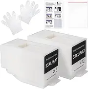 2pcs 33XL Waste Ink Tank Replacement with Zeroing Software Compatible for Epson XP-530 XP-630 XP-830 XP-700 XP-701 XP-721 XP-800 XP-801 XP-820 XP-821 XP-860 XP-7100 Printer
