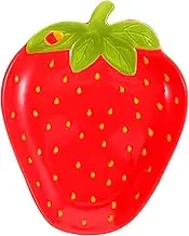 MOTHNUR Adorable Strawberry Ceramic Food Dish Chic Salad Mixing Tray Food Display Plate for Fruits Snacks Salads Sturdy Easy to Clean Household Essential
