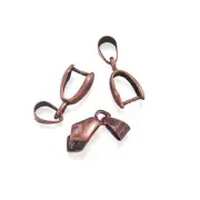 20PC Red Copper Plated Brass Ice Pick Pinch Bails Jewelry Findings Craft 20x7mm