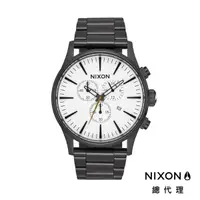 在飛比找蝦皮商城優惠-NIXON SENTRY 三眼 極簡復刻 經典黑白 鋼錶帶 