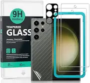 [Ibywind] 2 Pcs Screen Protector For Samsung Galaxy S24 Ultra 5G 6.8"(Not For Samsung Galaxy S24 5G/S24 Plus 5G),Tempered Glass,With 1Pc Camera Lens Protector,1Pc Back Film,Anti-Scratch