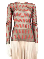 Black Sheer Pattern Top