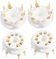 Abaodam 4Pcs Pin Vacuum Tube Socket Plated Base for Electronic Tubes Compatible with Durable PCB Mount Instrument Socket