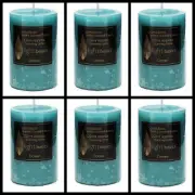 6x Scented Pillar Candle Blue Candles Ocean Candle 5x8cm Bulk