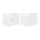 Bedside Cabinets 2 Pcs High Gloss White 40X30X30 Cm Chipboard