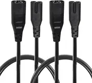 C7 C8 Extension 2 Pin Power Cable 220V-240V Figure 8 PS4 TV Supply Cord 30cm 2 Pack