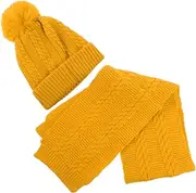 [LIFKOME] Children Hat Scarf Christmas Winter Scarf Comfortable Warm Suit Fluffy Winter Hat Practical Neck- Wool Cap Red Yarn Simple Girl Child