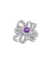 Rina Limor Silver 0.94 ct. tw. Gemstone Flower Cocktail Ring