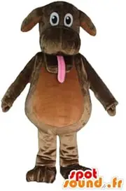 SpotSound Amazon mascot of brown dog that sticks out its tongue