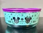 Pyrex Disney (Get Merry Christmas) 7-Cup Glass Storage Bowl With Purple Lid