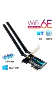 WiFi6E Card Intel AX210 Desktop PCIe WiFi Card 5400M Tri-Band BT5.3 WiFi Adapter