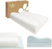 [COMFIBLOOM] Adjustable Height Ultra Soft Memory Foam Pillow, Cervical Pillow, Neck Pillow, Contour Pillow, Adjustable Height Pillow for Back, Stomach and Side Sleeper.