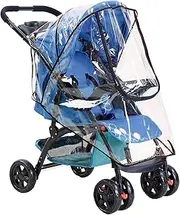 Universal Rain Cover for Pushchair, Rain Cover for Pram Baby Travel Weather Shield Rain Cover, Stroller Rain Cover Zipper Window, Baby Buggy Rain Cover for Blocks Rain, Snow & Wind（Transparent ）