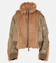 [Sacai] Sacai Faux fur and technical jacket AU 12 brown