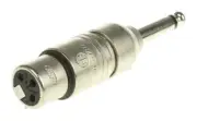 Neutrik AV ADAPTER Male 1/4in Mono To Female XLR, Gold over Nickel Plating