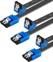 SATA Cable III 3 Pack SATA Cable III 6Gbps 90 Degree Right Angle w Locking Latch