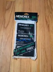 NEW Memorex MRX3 Oxide 120 3 Pack CASSETTE Tape Normal Bias Black Case Low Noise
