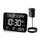 11.2" Large Digital Calendar Clock with Day and Date-Remote Control 4 Alarms & 8