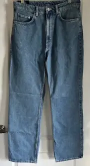 ASOS Weekday Rowe Extra High Waisted Straight Leg Jeans NWT 31/32 Dusty Light