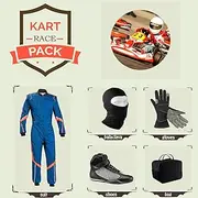 Go Kart Racing Suit CIK/FIA Level 2 Includes Suit,Gloves,Balaclava and Shoes free bag - Blue With Orange Line