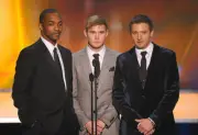 Presenters Anthnoy Mackie, Brian Geraghty, Jeremy Renner onstage a- Old Photo
