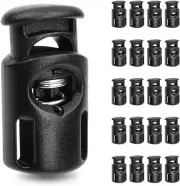 20 PCS Plastic Spring Cord Locks, Paracord Toggle Stopper Clasps for Drawstring