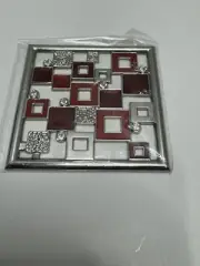 Scentsy Gallery Warmer Frame BRILLIANCE Magnetic Red 3" Geometric NEW